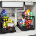 thumbnail image 1 of REALINN Organizador debajo del fregadero, 2 unidades de organizadores y almacenamiento de cocina de altura ajustable, organizador de gabinete deslizante extraíble de 2 niveles, multiusos para gabinete, 1 of 4