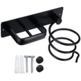 thumbnail image 1 of Soporte de aluminio para secador de pelo de baño, estante colgante para cocina, herramientas de cuidado de belleza, organizador de peinado para montaje en pared, cesta de almacenamiento, color negro,, 1 of 5