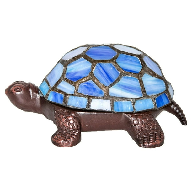 River Of Goods Stained Glass Led Wireless Turtle Table Lamp Walmart Com