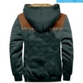 thumbnail image 5 of Mens Retro Solid Color Long Sleeve Stand Collar Three Mens Coat Strap Waist Length, 5 of 7