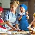 thumbnail image 6 of 40-Piece Children's Apron and Chef Hat Set, Adjustable, with 2-Pocket Kitchen Apron Apron, 6 of 7