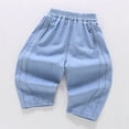 thumbnail image 5 of Angala Toddler Girls Denim Pants Carrot Leg With Lightweight Breathable Fall Casual Girls Baggy Pants Size 3-4 Years Light blue, 5 of 5