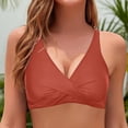 thumbnail image 2 of ZQGJB Women Plus Size Bikini Top Only Large Bust Swim Top Full Coverage V Neck Swimsuit Top Sport Bra Bathing Suit Top No Bottom(Brown,XXL), 2 of 5