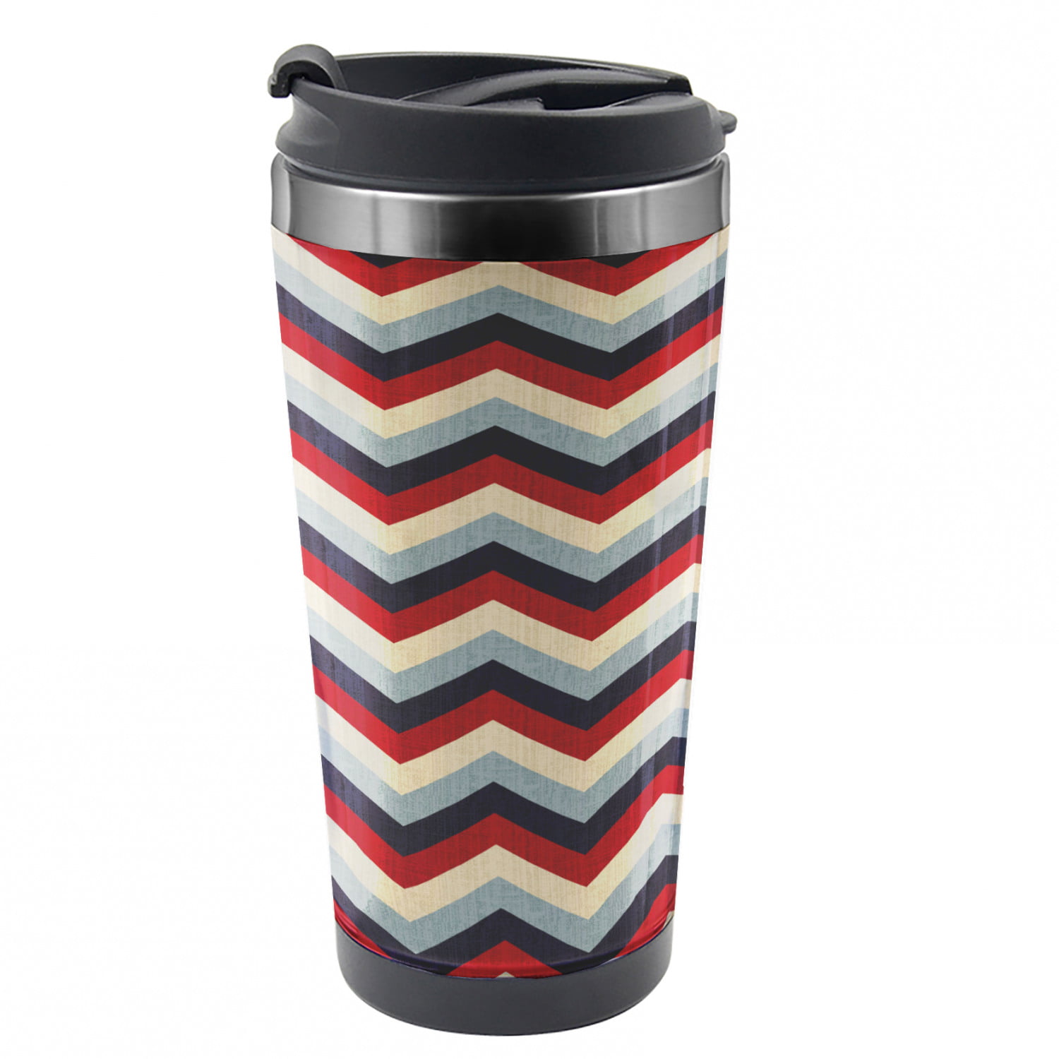 12 Travel Insulated Coffee Cup Silver Chevron Wedding Bridal Shower Party Favors 