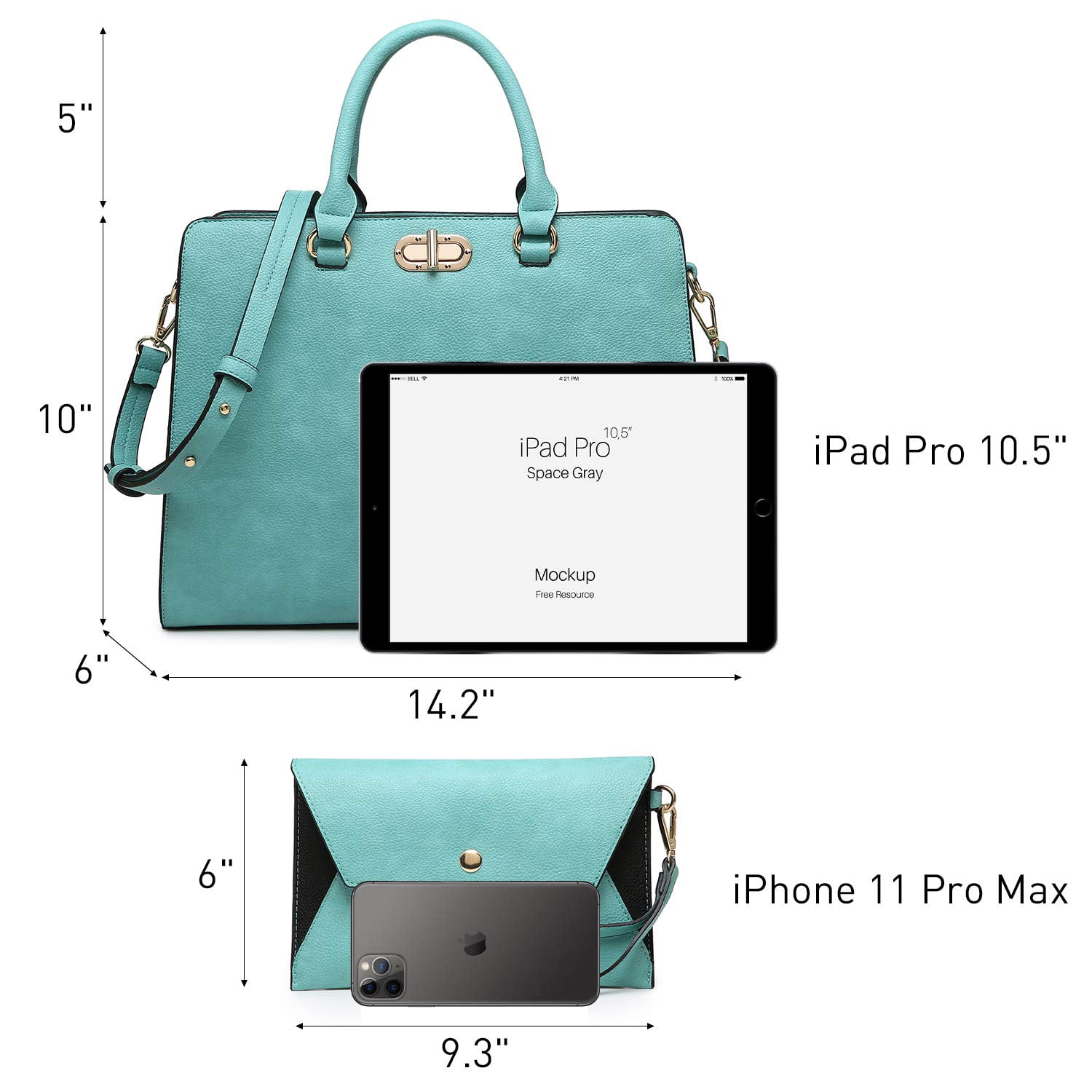 Dasein Women Handbags Fashion Satchel Purses Top Handle Tote Work Bags Shoulder Bags with Matching Clutch