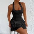 thumbnail image 4 of YUGYXL Women's Mini Dress Ruffle Short Party Wear Goinng Out Night Club Outfits Summer Dresses for Women Black M, 4 of 6
