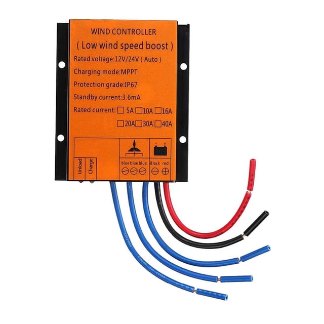Controlador de carga MPPT de 12 V, 24 V, 300 W, 20 A, regulador de voltaje de baja velocidad del viento para generador de turbina eólica trifásico