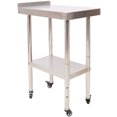 thumbnail image 2 of Lisonu 24x15 Inch Stainless Steel Prep Table, Heavy Duty Commercial Work Table with Backsplash, Adjustable Undershelf and Locking Casters for Kitchen, Restaurant, Garage, 2 of 9