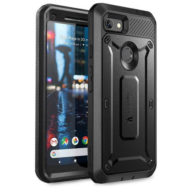 SUPCASE Unicorn Beetle Pro Series Designed for Google Pixel 3a XL Case, Full-Body Rugged Holster Case with Built-in Screen Protector for Google Pixel 3a XL 2019 Release (Black)