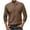 Khaki, variant on IROINNID Button Up Shirts for Men Solid Round Neck Long Sleeve Pullover Breathable Shirt Blouse Tops,Brown