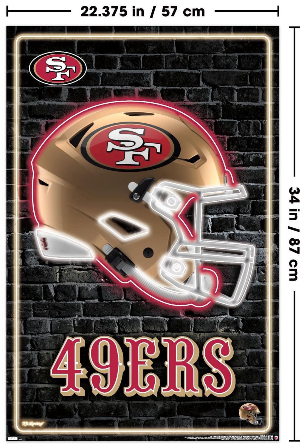 NFL San Francisco 49ers - Neon Helmet 23 Wall Poster, 22.375" x 34"