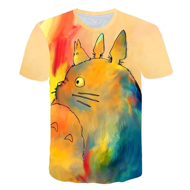 2022 Hot Kids Anime Totoro Design T Shirt Boys/Girls Great Casual Kawaii Short Sleeve Tops Children's Funny T-Shirt10T Gong Bohan LED