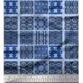 thumbnail image 1 of Soimoi Crepe Silk Fabric Check & Mosaic Patchwork Print Fabric by Yard 42 Inch Wide, 1 of 1