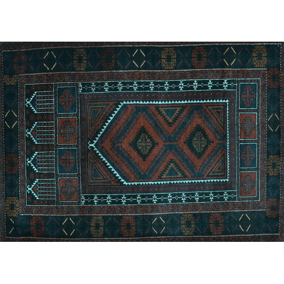 Ahgly Company Indoor Rectangle Persian Light Blue Traditional Area Rugs, 5' x 8'