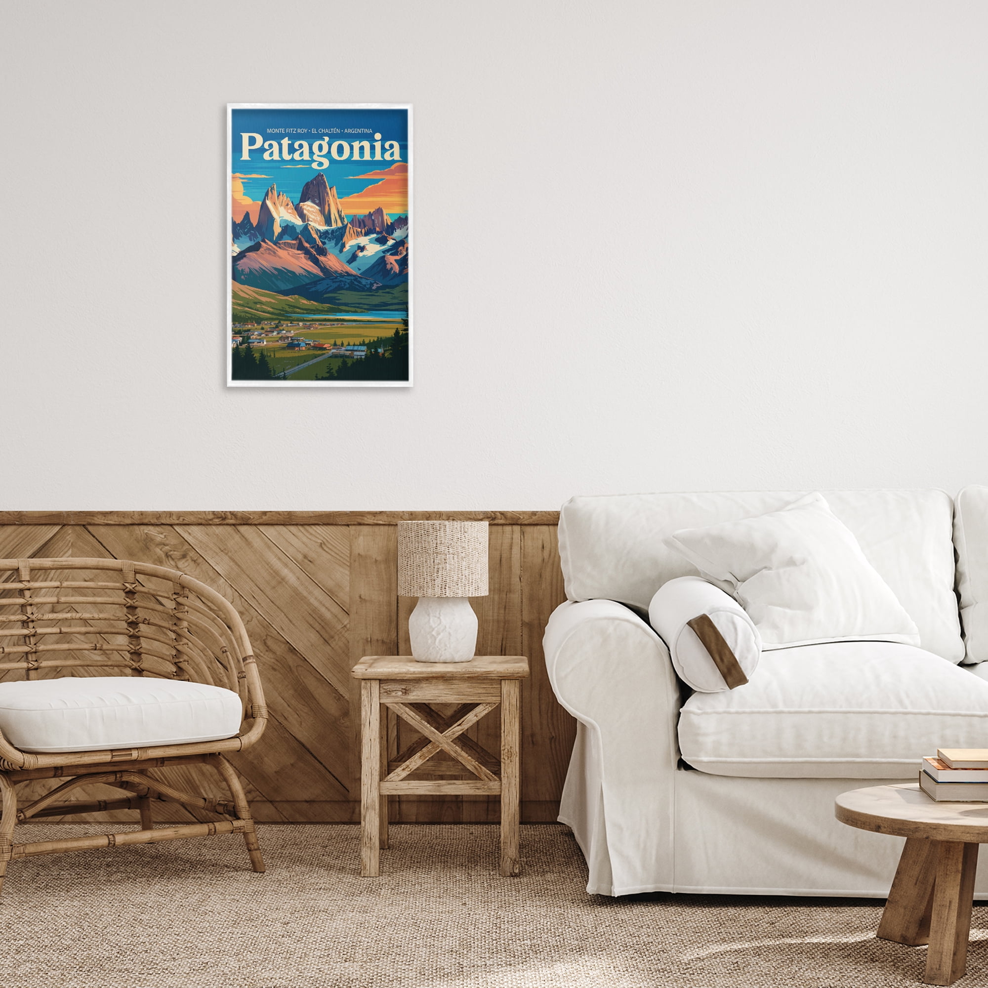 Stupell Industries Patagonia Valley Landscape White Framed Giclee Art, design by Andreas Magnusson