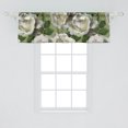thumbnail image 2 of Floral Window Valance, Romantic Innocent White Roses English Garden Inspired Petals, Curtain Valance for Kitchen Bedroom with Rod Pocket, 54" X 18", Olive Green Ivory and Emerald, by Ambesonne, 2 of 2