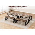 thumbnail image 1 of 4-person dining mesa bench set: small kitchen mesa con x metal frame, space-saving para apartment dining room, 1 of 7