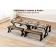 thumbnail image 1 of 4-person dining mesa bench set: small kitchen mesa con x metal frame, space-saving para apartment dining room, 1 of 7