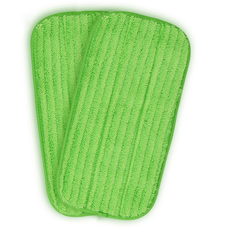 (Pack of 2) Reusable Mop Pads Refills Compatible with Swiffer Wet Jet -  Heavy Duty Microfiber Material & Washable (Green