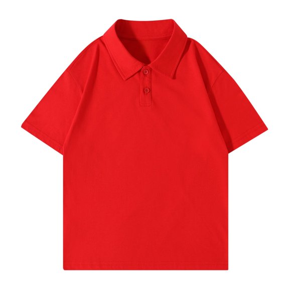 GiLiling Toddler Collared Short Sleeve Polo Soft Solid Dress Shirt for Baby Boys Girls Cute Summer Pocket Tee Tops (Red, 7-8 Years)
