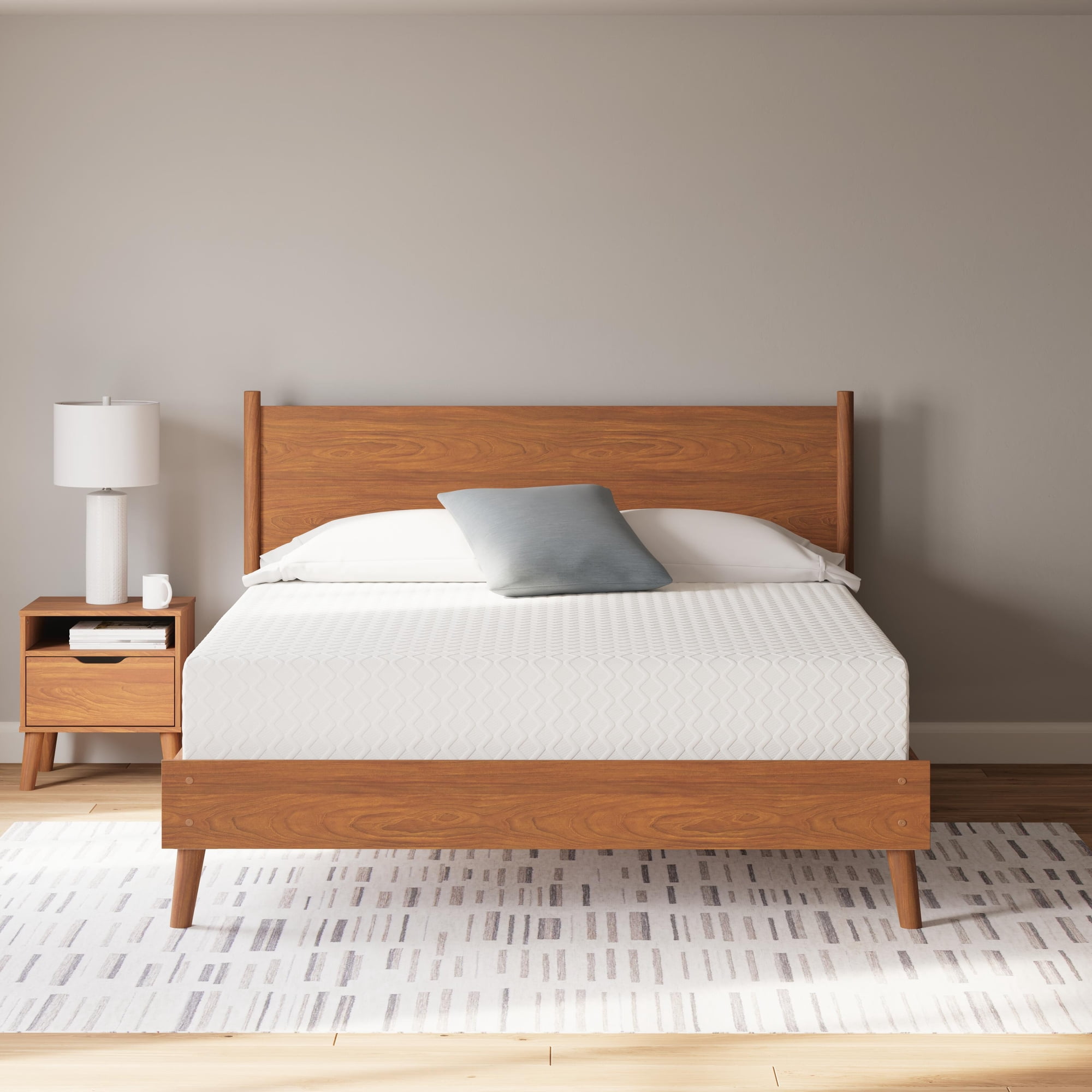 Signature Design by Ashley 12 Inch Chime Medium Firm Charcoal Gel & Green Tea Infused Memory Foam California King Mattress for Pressure Relief