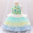 thumbnail image 3 of Vestido Para Niñas, Ropa Para Bebés, Niñas Pequeñas, Vestido Floral En Capas, Vestido De Baile, Vestido De Tul, Ropa Verde Odeerbi LM103-3287, 3 of 9