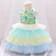 thumbnail image 3 of Vestido Para Niñas, Ropa Para Bebés, Niñas Pequeñas, Vestido Floral En Capas, Vestido De Baile, Vestido De Tul, Ropa Verde Odeerbi LM103-3286, 3 of 9