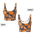 thumbnail image 5 of Haiem Various Oranges Pattern Womens Sports Bra - U Neck Padded Low Impact Yoga Bra Workout Crop Top Gym Moisture-Wicking Workout Vest -X-Large, 5 of 9