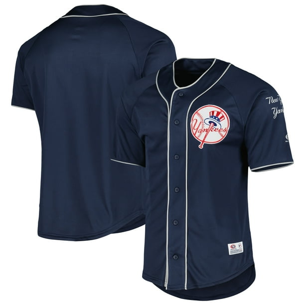 Men's Navy New York Yankees ButtonUp Baseball Jersey