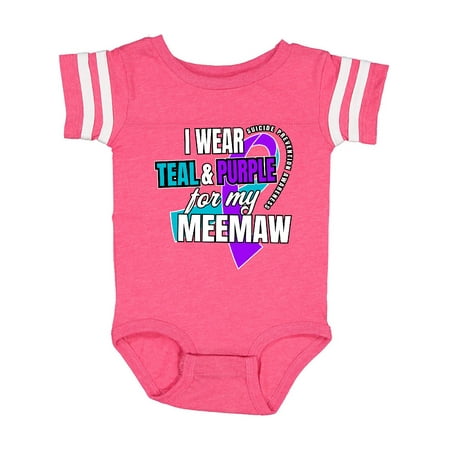 

Inktastic Suicide Prevention I Wear Teal and Purple for My Meemaw Gift Baby Boy or Baby Girl Bodysuit