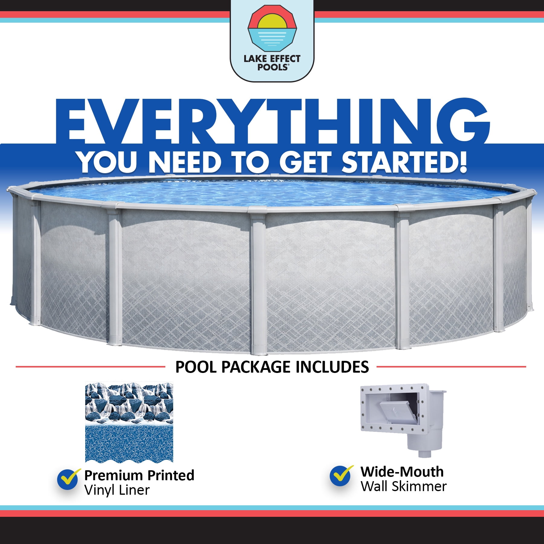 Lake Effect Pools Lifestyle 21' Round 52" Resin Protected Steel Wall Above Ground Swimming Pool