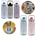 thumbnail image 2 of Botella de agua deportiva de 2 litros con pajita FloreceBien, de plástico, color rosa, 2 of 3