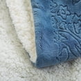 thumbnail image 3 of Tache Elegant Reversible Embossed Slate Blue Bed Throw Blanket (Blue Gray, 63 x 87 Inch), 3 of 5