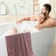 thumbnail image 3 of Lujoso juego de toallas de baño de microfibra - Paquete de 4, 55x27 pulgadas, toallitas bordadas suaves para adultos, toallas de secado rápido súper absorbentes para gimnasio, playa, spa - gruesas, 3 of 5