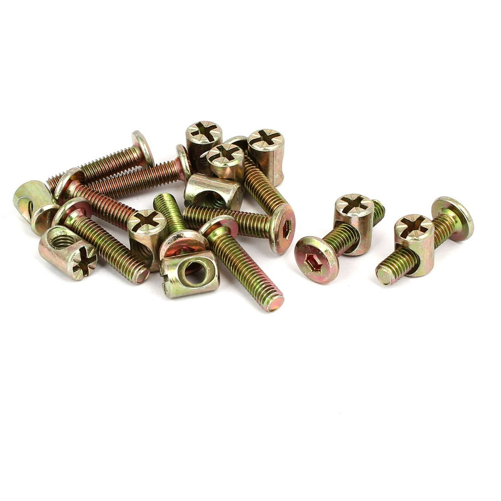 M6x25mm Hex Socket Drive Head Furniture Connecting Bolts w Nuts 10 Sets