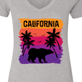 thumbnail image 4 of Inktastic California Sunset Vacation Beach Women's V-Neck T-Shirt, 4 of 5