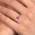 thumbnail image 4 of Gem Stone King 14K Yellow Gold Pink Moissanite and Lab Grown Diamond Engagement Ring for Women | 0.96 Cttw | Round 6MM | Gemstone Birthstone | Size 5, 4 of 6