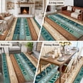thumbnail image 5 of Large Area Rugs for Living Room Bedroom, Teal Brown Blue 6'x9' Rug Washable Carpet Runner Indoor Outdoor, Retro Farmhouse Wooden Grain Plank Non Slip Floor Mats Rug for Kitchen, Playroom, 5 of 8