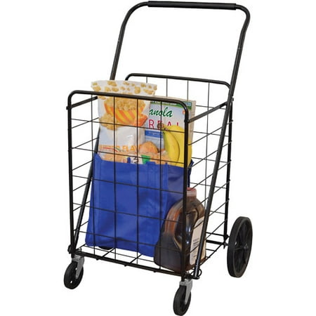 cart shopping wheel hand helping super walmart folding deluxe carts wheels swivel duty heavy poppycock hands basket biz