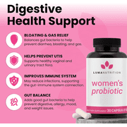 Luma Nutrition Probiotics for Women with Prebiotics - 50 Billion CFU Per Serving - Formulated for Digestive, Immune & Feminine Support - 60 Capsules