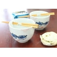 thumbnail image 3 of ERROR [Set of 2] Japanese Porcelain Ceramic Bowls w Chopsticks Ramen Soup Noodle Porridge Menudo Ramen Udon Pasta Cereal Ice cream Pho Rice Instant Noodle ~ We Pay Your Sales Tax (Puffer Fish) EHD, 3 of 6