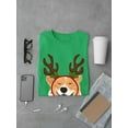 thumbnail image 3 of Happy Corgi Christmas Antlers T-Shirt Men -Image by Shutterstock, Male Medium, 3 of 4