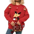 thumbnail image 3 of Suéteres Navideños Feos para Mujer, Suéteres Gráficos de Larga, Suéteres Casuales de Punto para Otoño e Invierno para Mujer Rojo L, 3 of 9