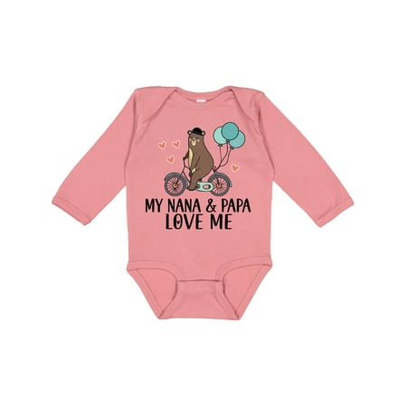 

Inktastic My Nana Papa Love Me Grandchild Boys Long Sleeve Baby Bodysuit