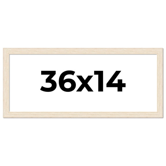 36x14 Frame White Barnwood Picture Frame Includes UV Acrylic Plexiglass, Acid Free Foam Backing