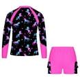 thumbnail image 2 of YONGHS Girls Rash Guard 2 Piece Swimsuit Water Beach Sports Bathing Suit Swimming Costume Hot Pink 16, 2 of 7