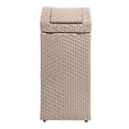 thumbnail image 3 of happimess Darla 14.27-Gallon All-Weather Wicker/Metal Swing Top Hideaway Outdoor Trash Can for Package Delivery, Patio Furniture, Cushions, Gardening Tools, Pool Supplies, Light Pink/White, HPM1201D, 3 of 9