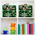 thumbnail image 7 of Snowflake Green Plaid Storage Basket with Handles Collapsible Storage Bins Canvas Fabric Storage Organizer for Shelves Closet Bedroom Living Room 1Pack Decor Gifts, 7 of 7
