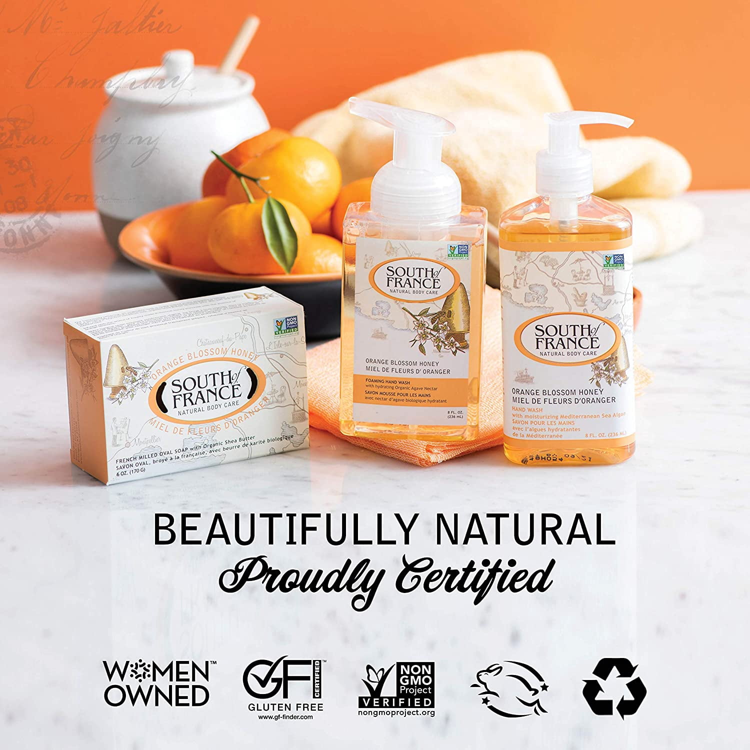 South of France Orange Blossom Honey Hand Wash 8 oz (Pack of 3)