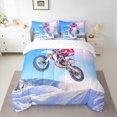 thumbnail image 2 of Castle Fairy Motorcycle Motocross Bedding Comforter Set 7 Pieces for Female Men,Dirt Bike Full Bedding Set Lightweight,Extreme Sport Fitted Sheet Flat Sheet,Luxury Bedroom Decor,Reversible, 2 of 8
